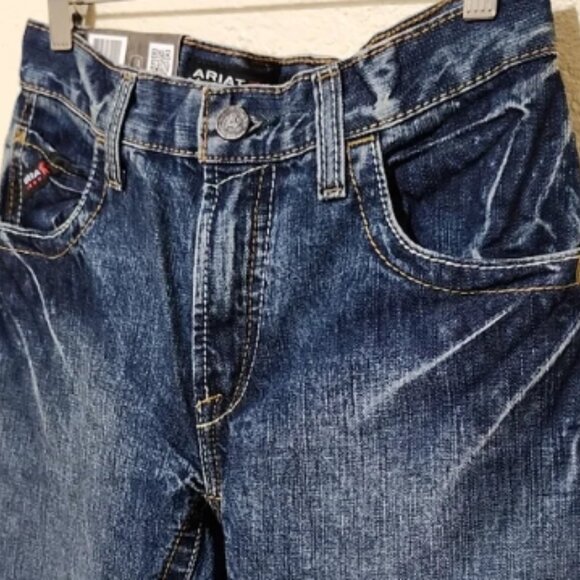 Ariat Blue Straight-Leg Jeans Classic Denim - Picture 7 of 10